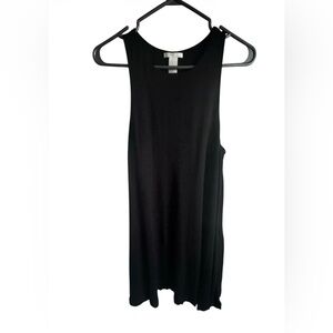 H&M Women’s Basic Shift Sleeveless Black Midi Dress Sz XS